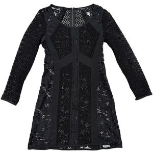 Nanette Lepore Lace Panel Dress Long Sleeve Size 6 (080)